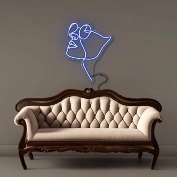 Gesicht mit Sonnenbrille LED-Neonschild Wohnzimmer Studio