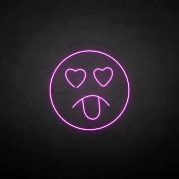 Emoji mit Herzaugen und herausgestreckter Zunge LED-Neonschild Bar Wohnzimmer