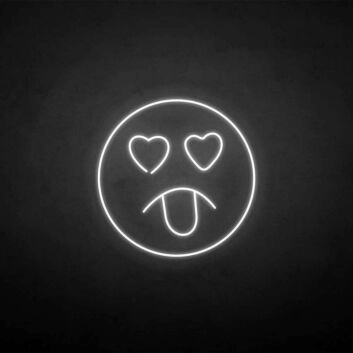 Emoji mit Herzaugen und herausgestreckter Zunge LED-Neonschild Bar Wohnzimmer