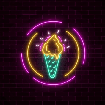 Eiswaffel LED-Neonschild für Eisdiele und Café