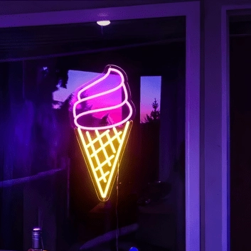 Eiswaffel LED-Neonschild für Café und Eisdiele