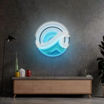 Meereswelle im Kreis LED-Neonschild Wohnzimmer Büro