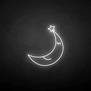 Mond mit Stern LED-Neonschild für Kinderzimmer Schlafzimmer