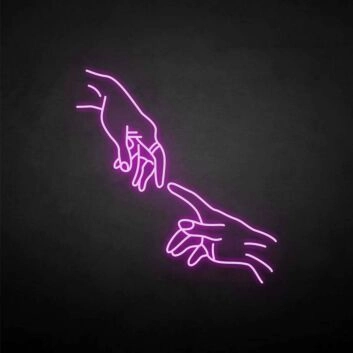 zwei sich berührende Hände LED-Neonschild Wohnzimmer Studio