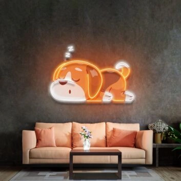 schlafender Hund LED-Neonschild Wohnzimmer Kinderzimmer