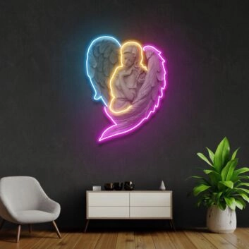 Engelsfigur mit Flügeln LED-Neonschild für Wohnzimmer Kunstgalerie