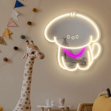 niedlicher Hund LED-Neonschild Kinderzimmer