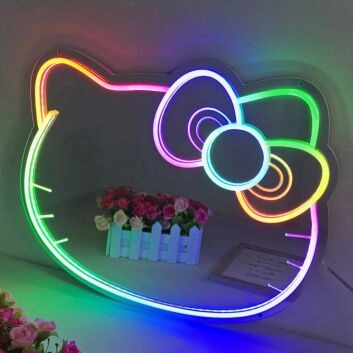 Katze mit Schleife LED-Neonschild Kinderzimmer Wohnzimmer