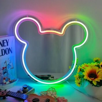 Bärkopf Silhouette LED-Neonschild für Kinderzimmer Wohnzimmer