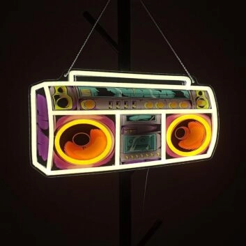 tragbarer Kassettenrekorder LED-Neonschild für Wohnzimmer Musikstudio