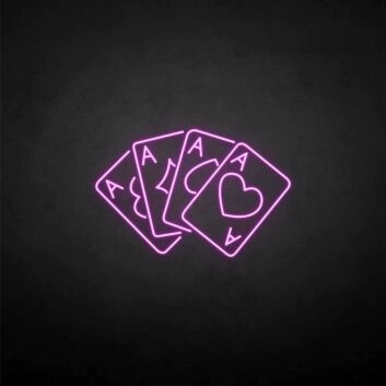 Vier Ass Spielkarten LED-Neonschild für Spielzimmer Bar