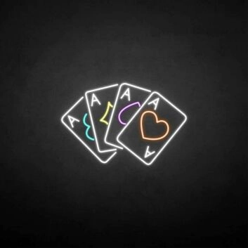 Vier Ass Spielkarten LED-Neonschild für Spielzimmer Bar