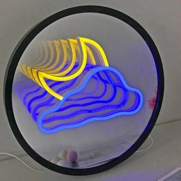 Wolke mit Sonne LED-Neonschild für Wohnzimmer und Kinderzimmer