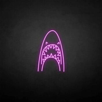 Hai mit geöffnetem Maul LED-Neonschild Bar Wohnzimmer