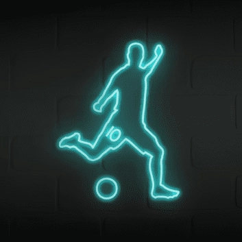 LED-Neonschild mit Fußballspieler-Silhouette