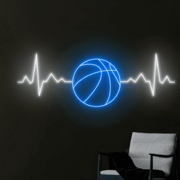 Basketball Herzschlag Neon LED Wandlicht