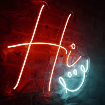 Hi LED-Neonschild für Wohnzimmer oder Café