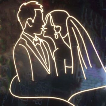 Braut und Bräutigam Neon LED Wandlicht