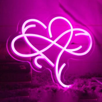 Herz mit Unendlichkeitssymbol LED-Neonschild Wohnzimmer Schlafzimmer