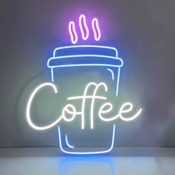 Kaffeebecher LED Neonschild für Café und Küche