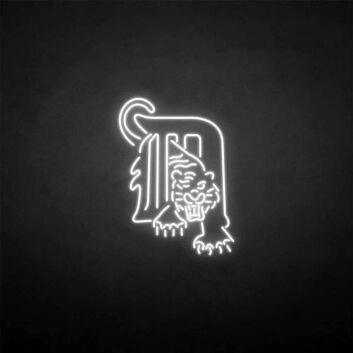 Tigerkopf mit Buchstabe D LED-Neonschild Bar Wohnzimmer