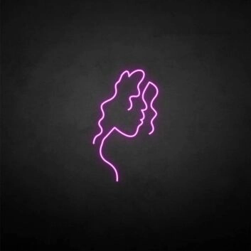 Linienzeichnung Frauenprofil LED-Neonschild Wohnzimmer Studio
