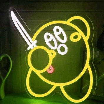 Cartoonfigur mit Schwert LED-Neonschild für Gamingzimmer oder Kinderzimmer