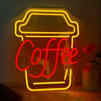 Kaffeebecher LED Neonschild für Café und Küche