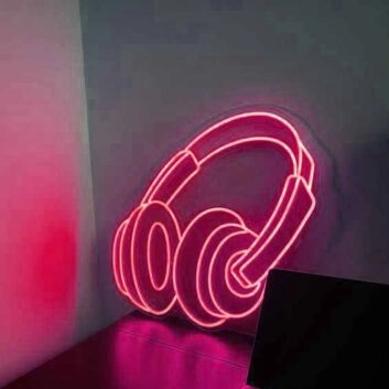 Kopfhörer LED-Neonschild für Studio und Wohnzimmer
