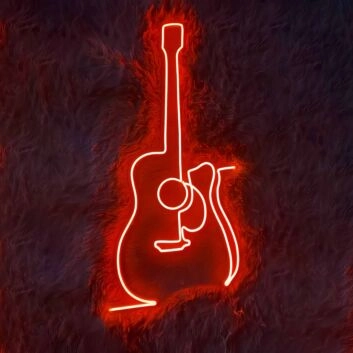 Gitarre LED Neonschild als stilvolle Wanddekoration