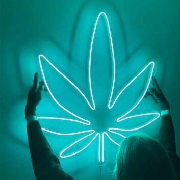 Cannabisblatt LED-Neonschild für Bar Wohnzimmer