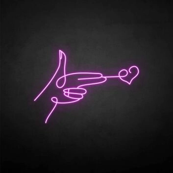 Hand mit Herzsymbol LED-Neonschild für Wohnzimmer Bar