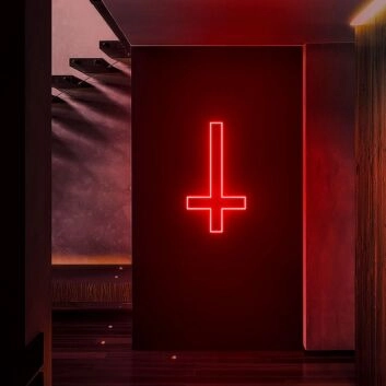 umgekehrtes Kreuz LED-Neonschild für Club oder Bar