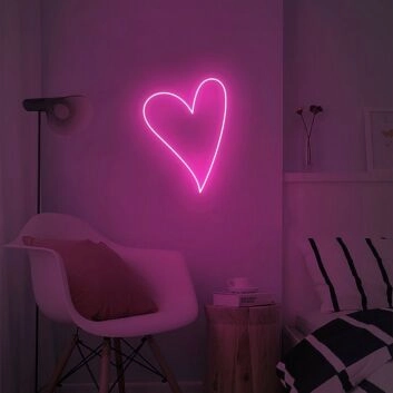 Herzform LED-Neonschild für Schlafzimmer oder Wohnzimmer