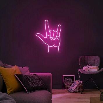 Handzeichen Ich liebe dich LED-Neonschild für Wohnzimmer oder Schlafzimmer
