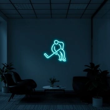 Eishockeyspieler LED-Neonschild für Wohnzimmer Sportbar