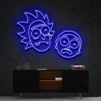 Abstrakte Cartoon Gesichter LED Neonschild als Wanddekoration