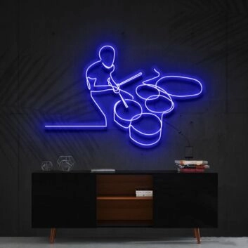 Schlagzeugspieler LED-Neonschild für Musikstudio und Wohnzimmer