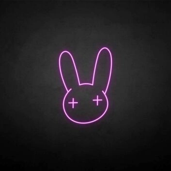 Hasenkopf mit Kreuzaugen LED-Neonschild für Bar und Gaming