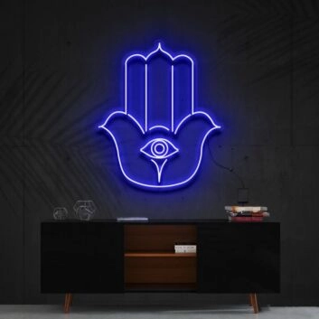 Hamsa Hand mit Auge LED-Neonschild für Wohnzimmer oder Meditationsraum