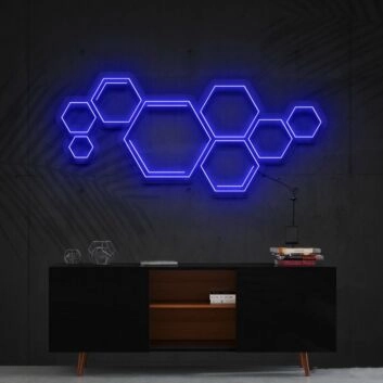 Bienenwaben Muster LED-Neonschild für Wohnzimmer oder Büro
