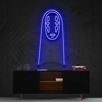Abstrakte Figurenmaske LED Neonschild als stilvolle Wanddekoration
