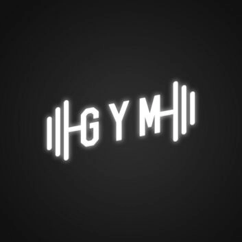 GYM LED Neon Schriftzug mit Hantel-Design