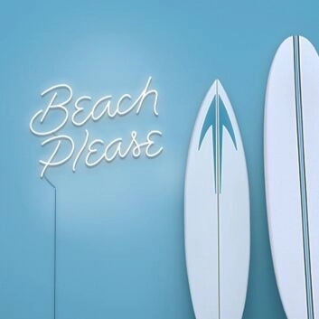 Beach Please LED-Neonschild für Wohnzimmer Strandbar