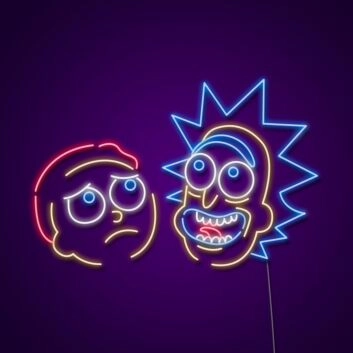 Neon Umriss zweier Comicfiguren LED-Neonschild für Gamingzimmer und Wohnzimmer