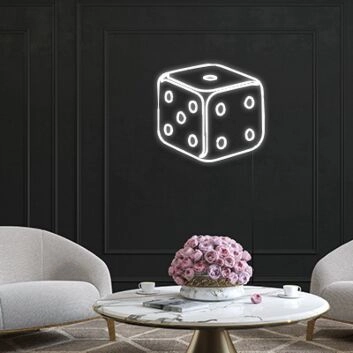 Würfel LED-Neonschild Wohnzimmer Spielzimmer