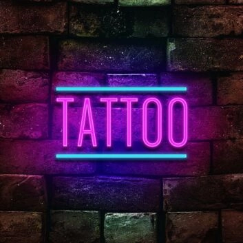 Tattoo Schriftzug LED Neonschild für Tattoo Studio