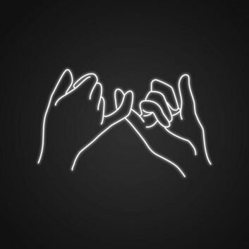 Hände mit kleinem Finger Schwur LED-Neonschild Wohnzimmer Schlafzimmer