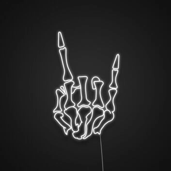Skelett Hand Rockgeste LED-Neonschild für Bar Club