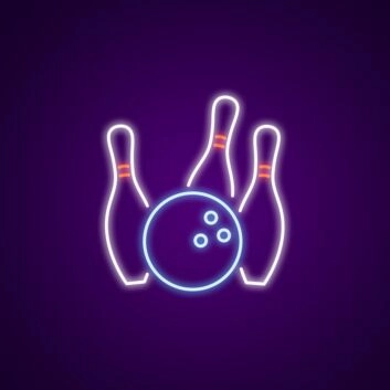 Bowlingkugel und Pins LED-Neonschild für Bowlingbahn und Freizeitraum